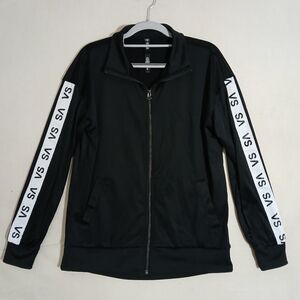 Victoria Sport Women Activewear Jacket Small Black Track Full Zip Logo